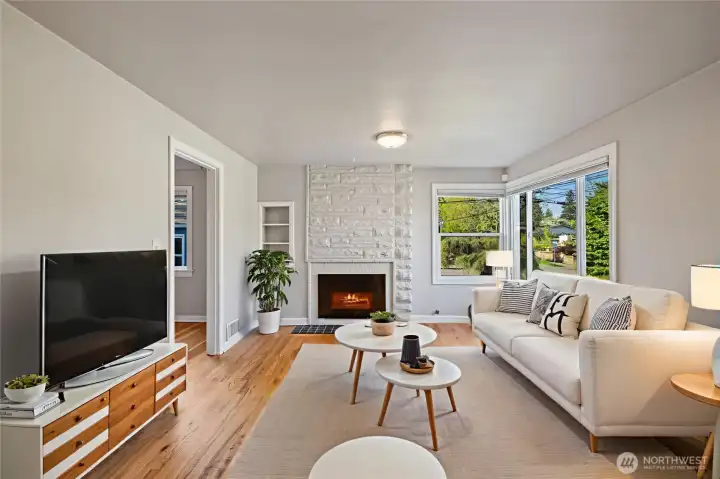 Virtually staged living room