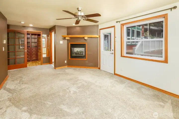 Primary Bedroom with fireplace.