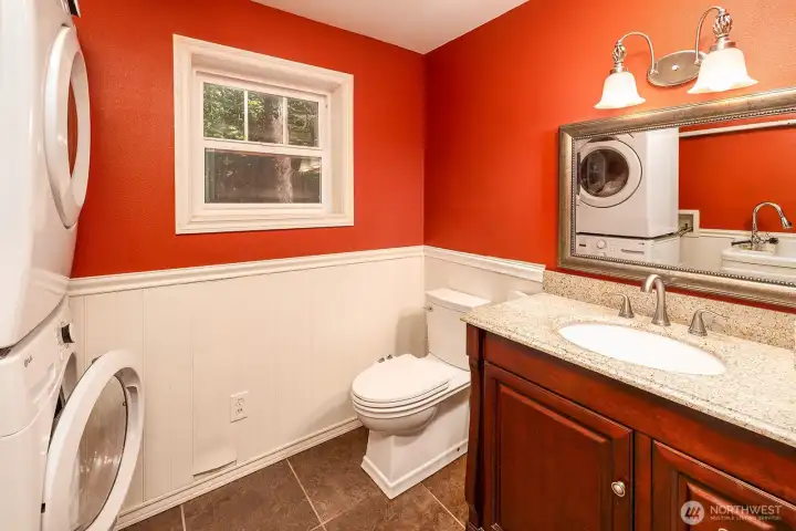 Main level bathroom/laundry.