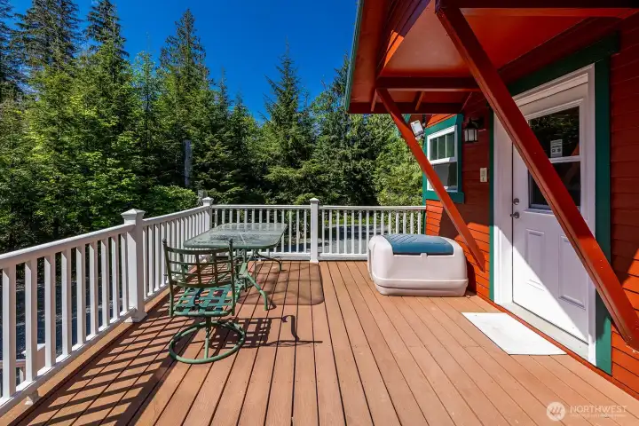 Deck for outdoor dining or just relaxing and enjoying the scenery.