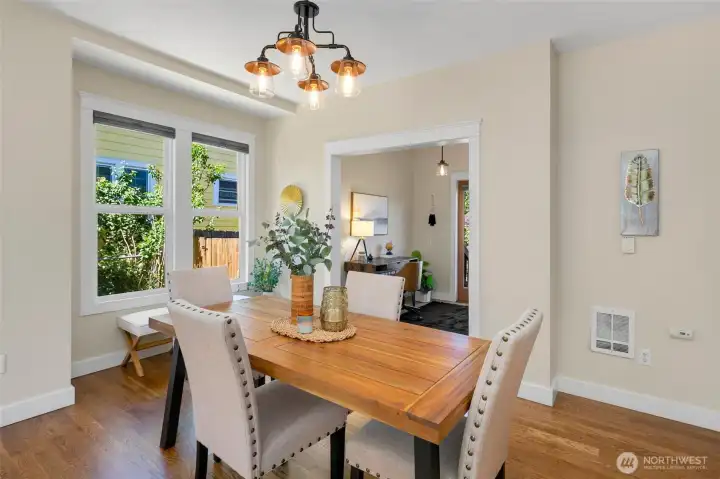 Bright formal dining space for entertaining. Bright formal dining space for entertaining.