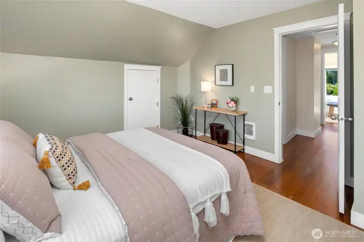 One of 3 upper level bedrooms, all with closets. One of 3 upper level bedrooms, all with closets.
