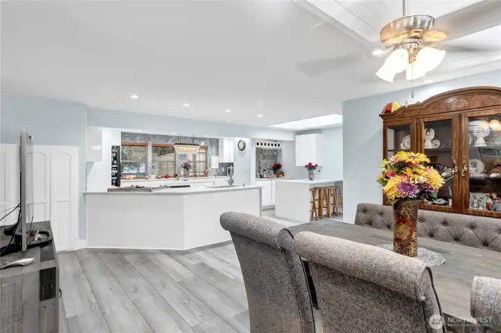 View looking from the back of the Dining area into kitchen