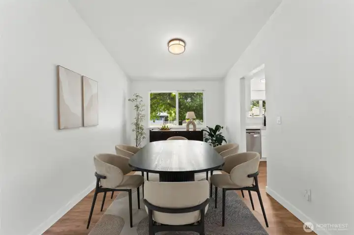 Dining room, vitrually staged.