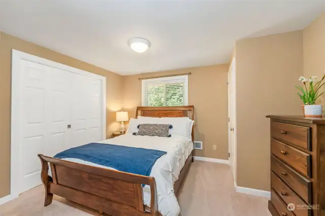 The second bedroom easily holds your larger furniture, and can double as an office if needed as well!