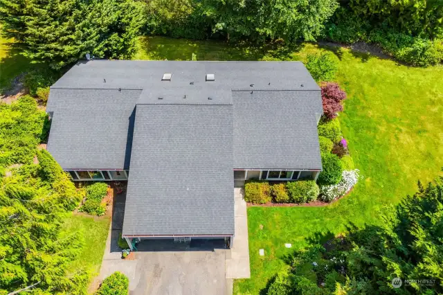 This aerial view shows how much privacy and thought went into Tuckaway homes! It's rare to see a neighbor, yet don't be surprised to see birds, chipmunks, squirrels and an occasional eagle!