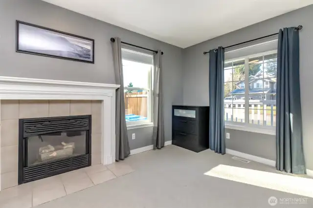 Gas fireplace in living room