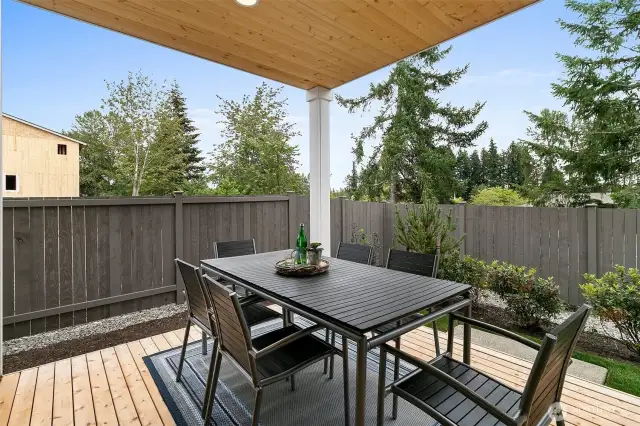Covered deck perfect for entertaining