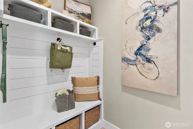 Built-In mud room right off of the garage
