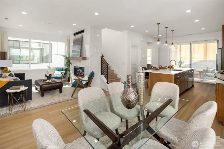 Great room styling with flow provide a comfortable environment.