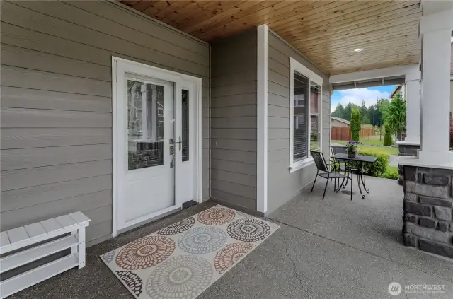 Room for a bench and a bistro table without being crowded!