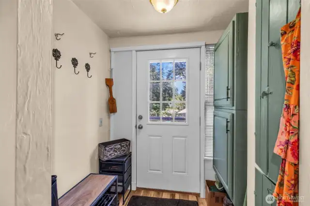 Enterance with additional built in pantry space.