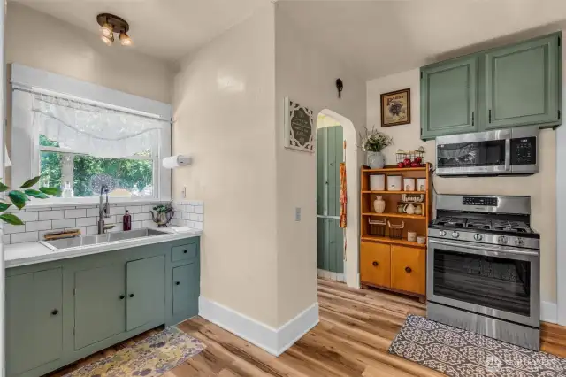 Kitchen with gas stove