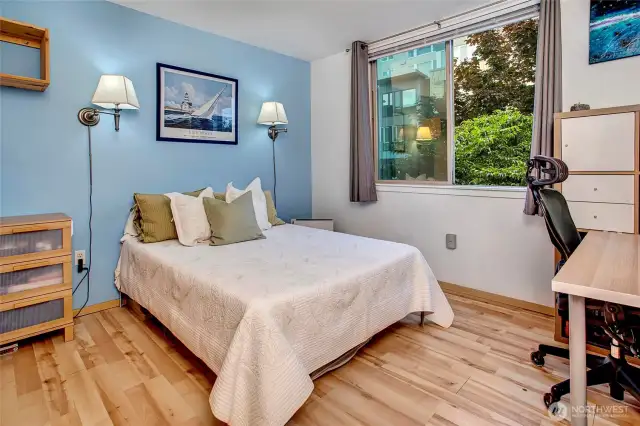 Bedroom 2 offers good sized closet and is located on opposite side of unit with bathroom adjascent.