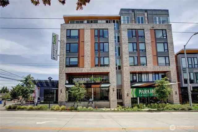 Amazon Fresh is directly across the street!