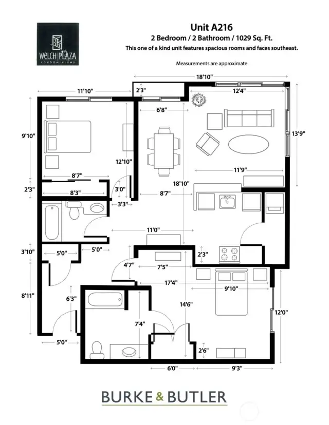 Complete floor plan of unit.