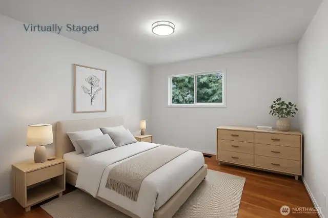 Main level bedroom 2, virtually staged
