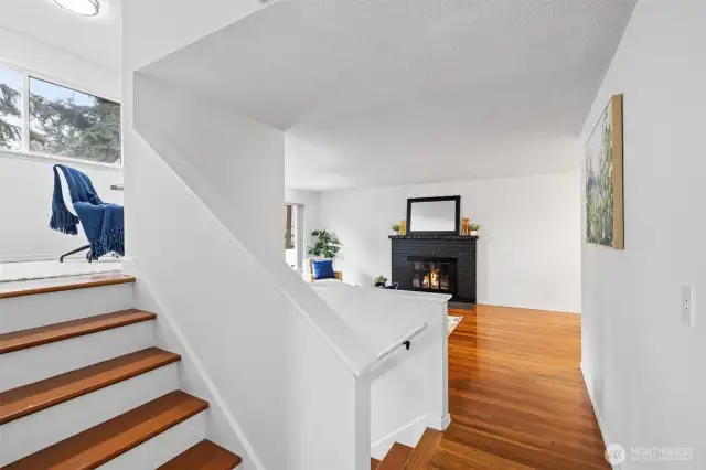Main level up a few stairs to cute studio/office