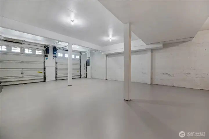 GARAGE FRESHLY PAINTED WALLS AND FLOOR