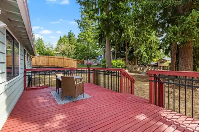 Deck looking out to expansive yard