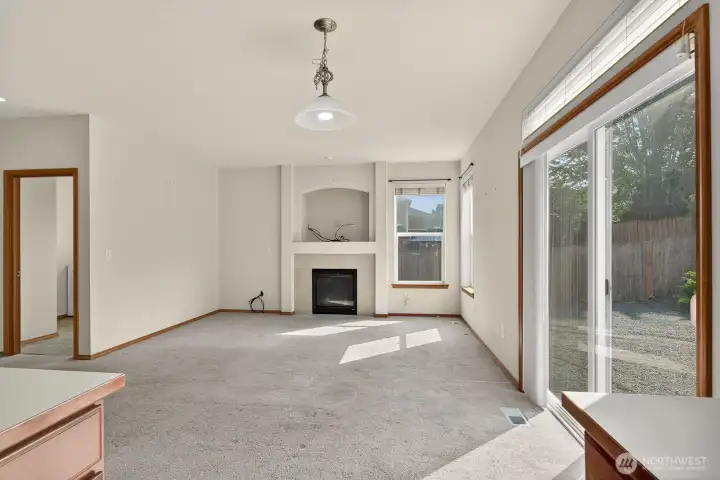 Family room with gas fireplace