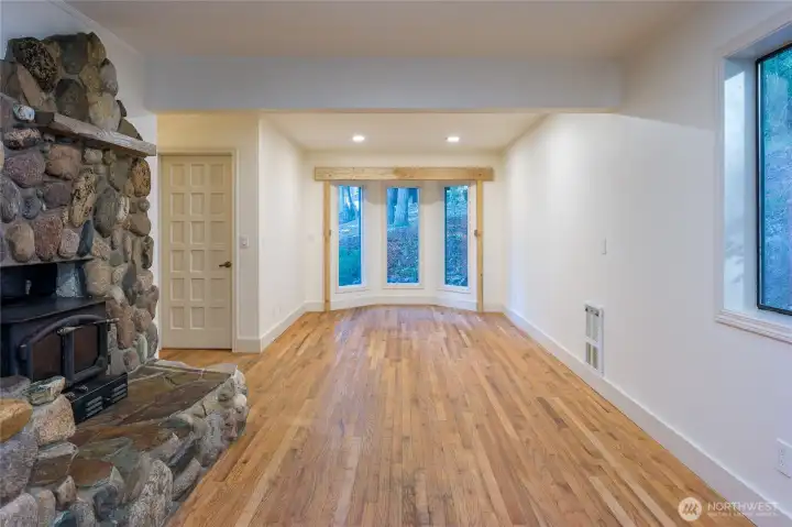 Looking from the kitchen back towards the dining area