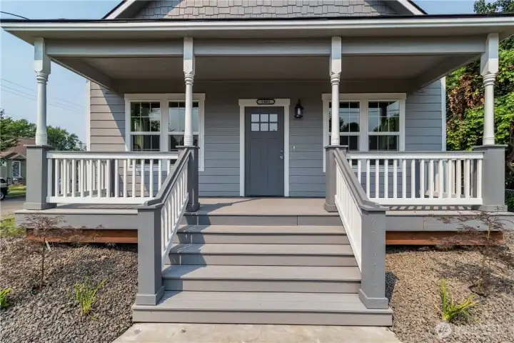 New covered front porch