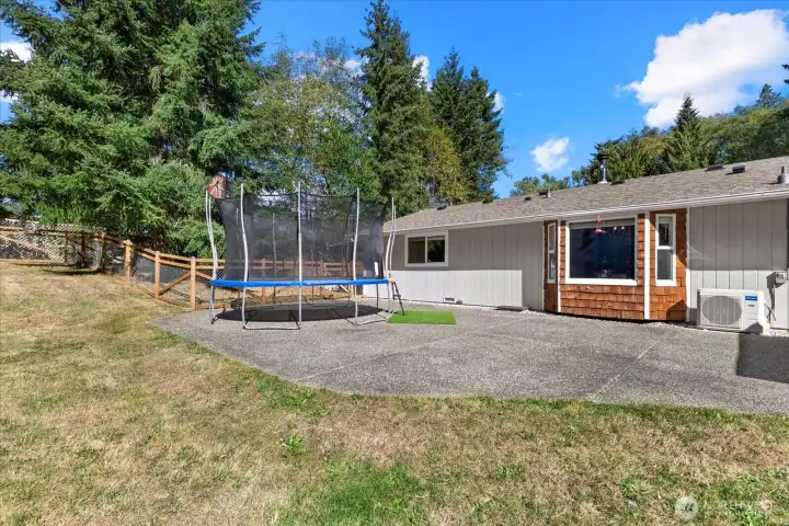 Patio area & fenced in dog run.