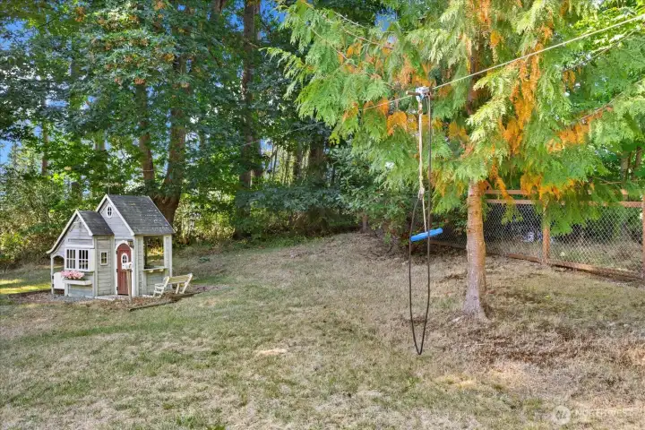 Zipline & playhouse.