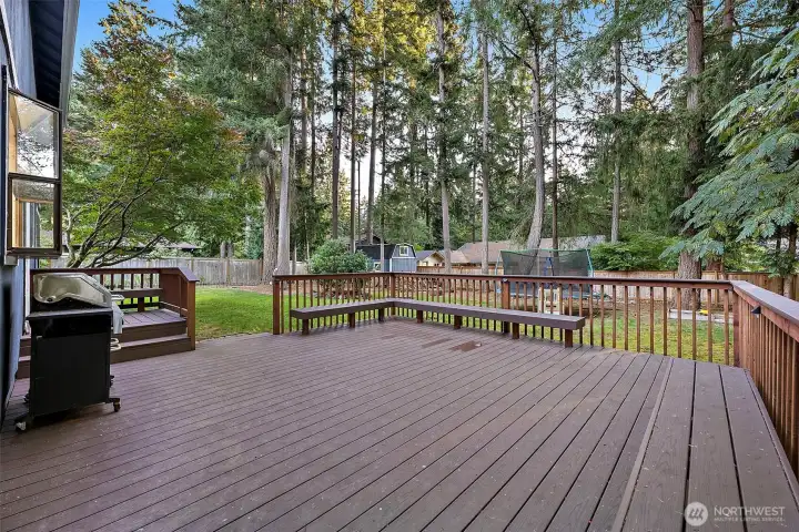 Overlooking the backyard from the deck.