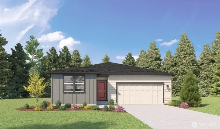 Rendering is representational. Actual home is under construction. Colors, materials, and features may vary. See site agent for details.