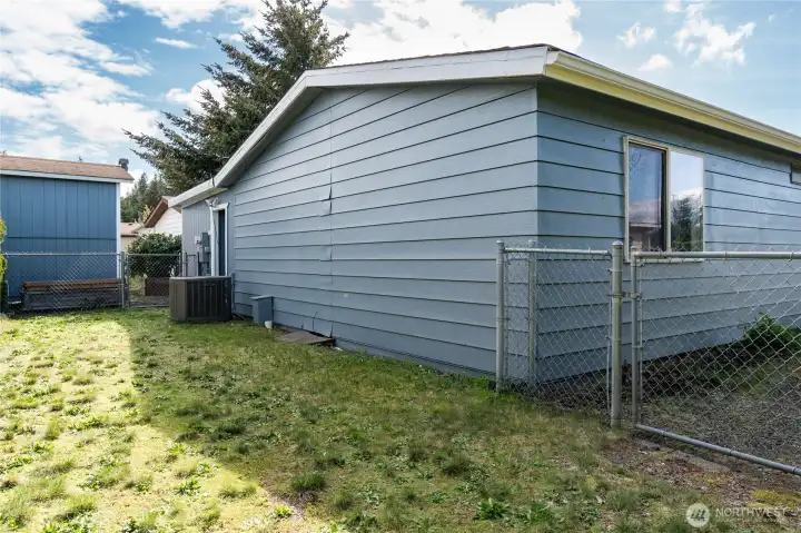 Fully fenced backyard.