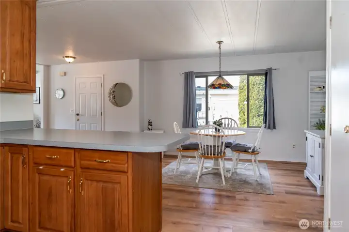 Kitchen, looking into dining room.