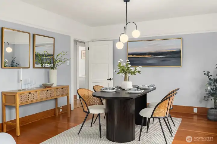 Separate dining room.