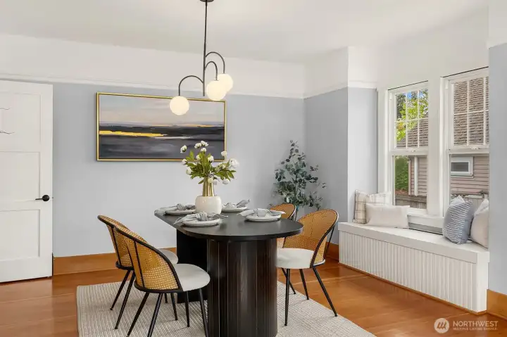 Built in seats under updated windows.