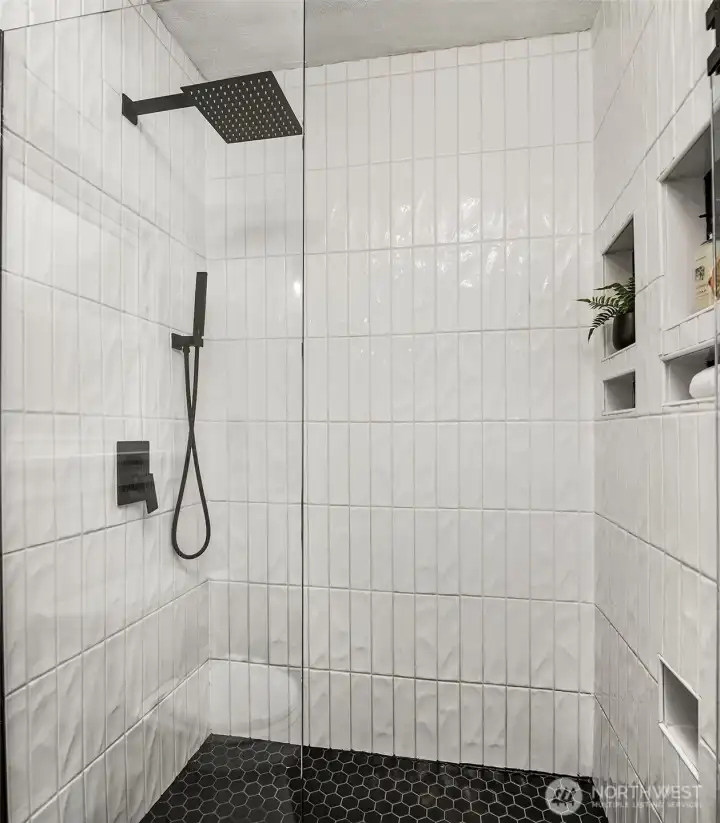 Large shower.
