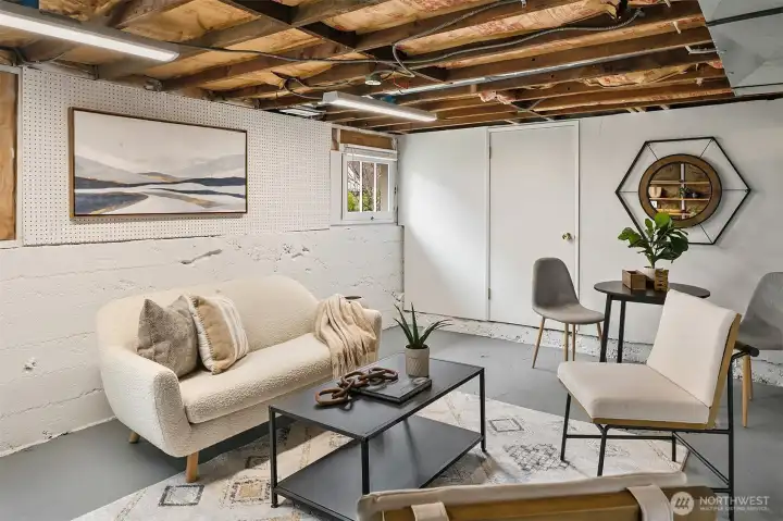 Full height basement with room to expand.