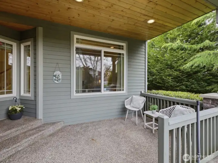 Enjoy the large, covered patio in the front of this home