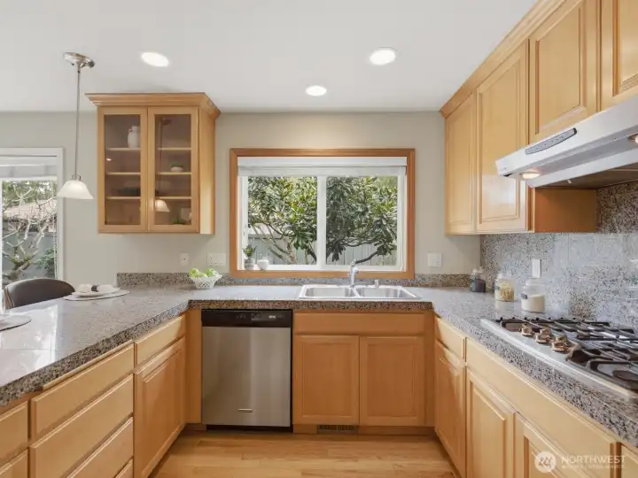 Granite countertops in this lovely kitchen