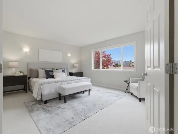 Large primary suite with French doors