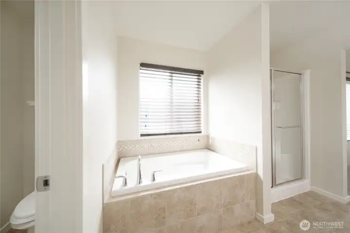 Soaking tub with a large picture window Soaking tub with a large picture window