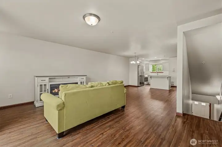 Living room furniture included.