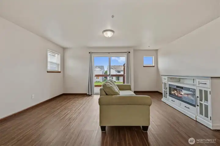 Living room furniture included.