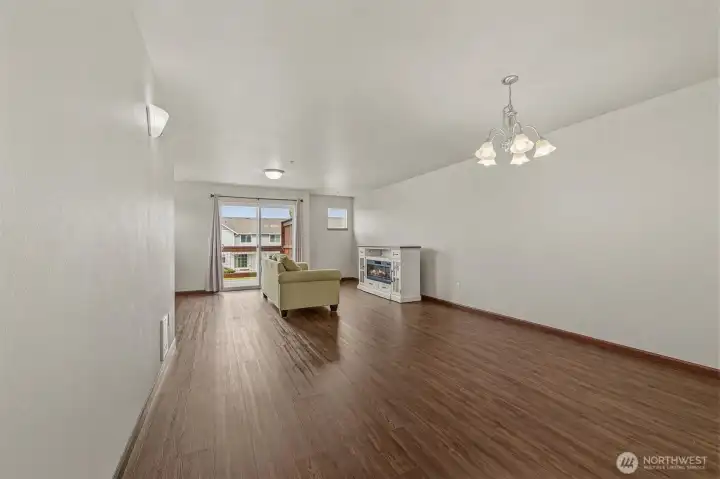 Living room furniture included.