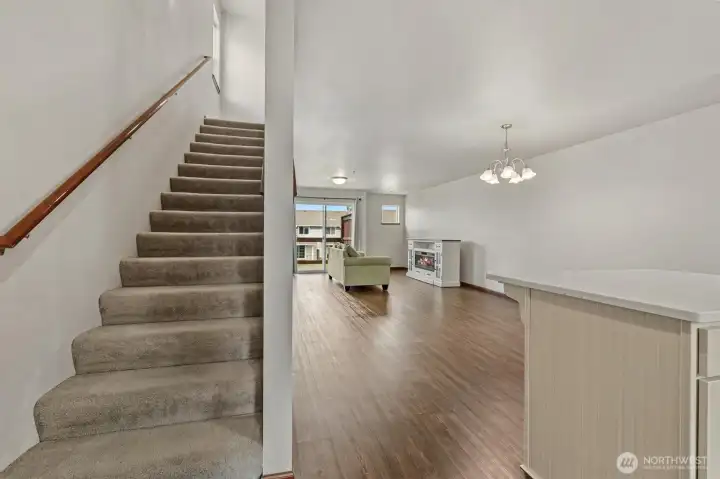Stairs leading up to 3rd floor.