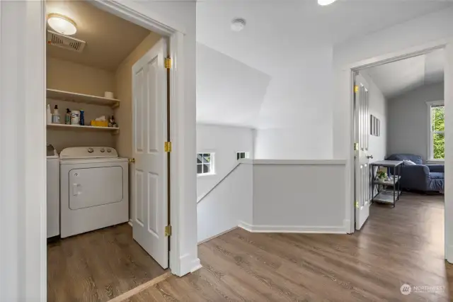 Laundry room at the top of the stairs