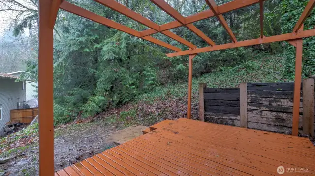 Deck just off the dining space waiting for you to make your own.