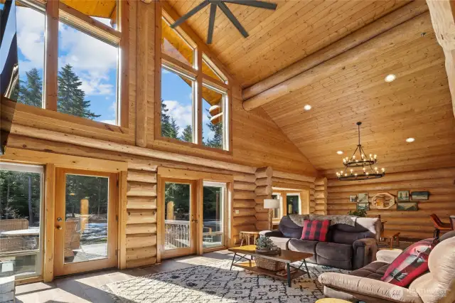 With windows like this you can enjoy the views from inside or on the back deck.