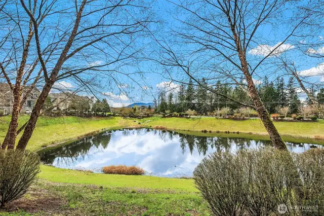 Pond and trails are directly accessible from just outside the unit