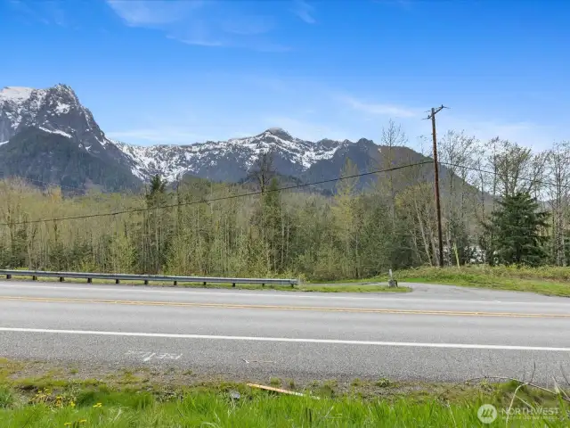 Hwy 2, with mountain scape